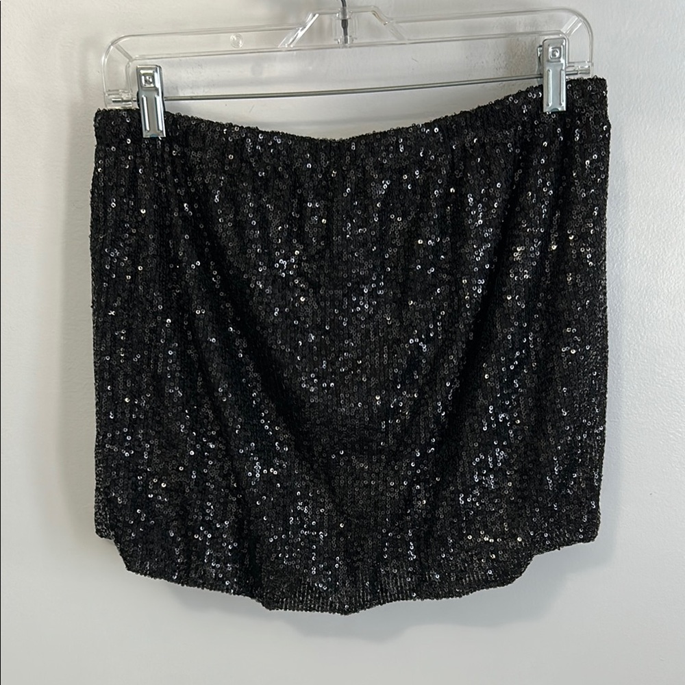 Venus Black Sequin mini Skirt